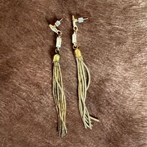 Gold Tassel Drop Earrings for Women - Chic Evening Jewelry